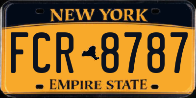 NY license plate FCR8787