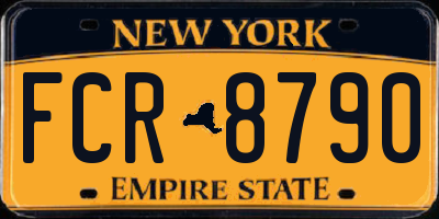 NY license plate FCR8790