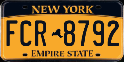 NY license plate FCR8792