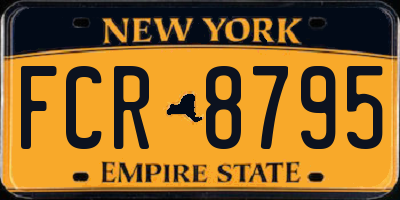 NY license plate FCR8795