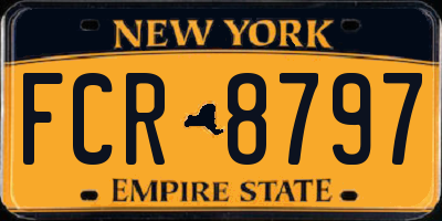 NY license plate FCR8797