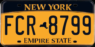 NY license plate FCR8799