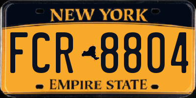 NY license plate FCR8804