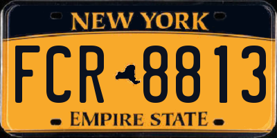 NY license plate FCR8813