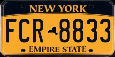 NY license plate FCR8833
