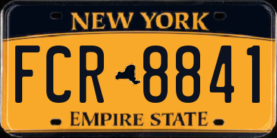 NY license plate FCR8841