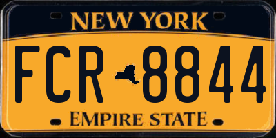 NY license plate FCR8844