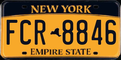 NY license plate FCR8846