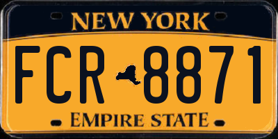 NY license plate FCR8871
