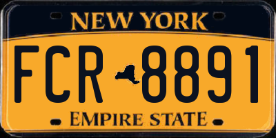 NY license plate FCR8891