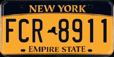 NY license plate FCR8911