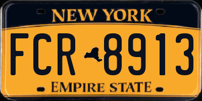 NY license plate FCR8913