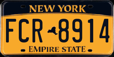 NY license plate FCR8914
