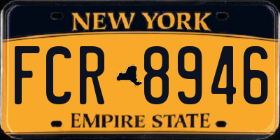 NY license plate FCR8946