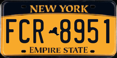 NY license plate FCR8951