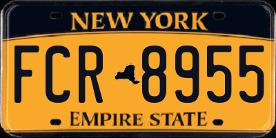 NY license plate FCR8955