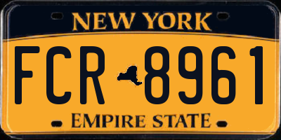 NY license plate FCR8961