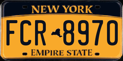NY license plate FCR8970