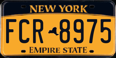 NY license plate FCR8975