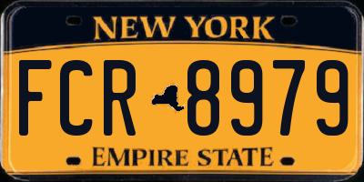NY license plate FCR8979