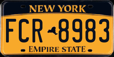 NY license plate FCR8983