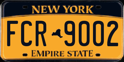 NY license plate FCR9002
