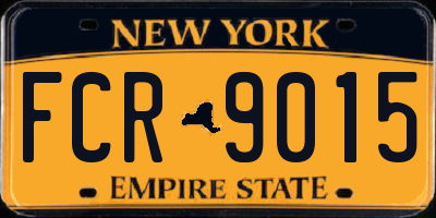 NY license plate FCR9015