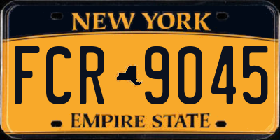 NY license plate FCR9045