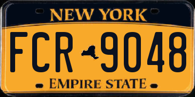 NY license plate FCR9048