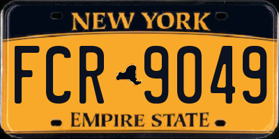 NY license plate FCR9049
