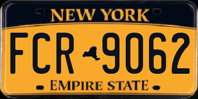 NY license plate FCR9062