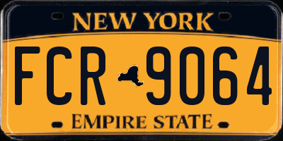 NY license plate FCR9064