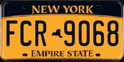 NY license plate FCR9068
