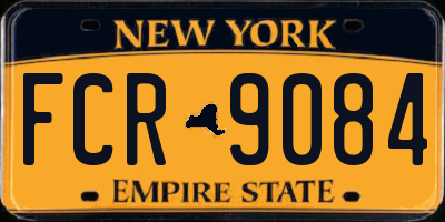 NY license plate FCR9084