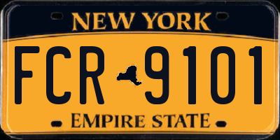 NY license plate FCR9101