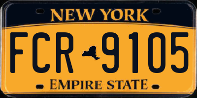 NY license plate FCR9105