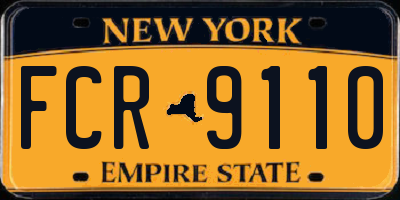 NY license plate FCR9110