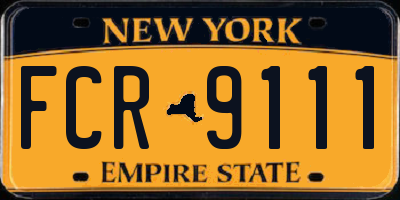 NY license plate FCR9111