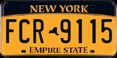 NY license plate FCR9115