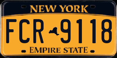 NY license plate FCR9118