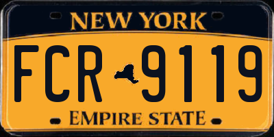 NY license plate FCR9119