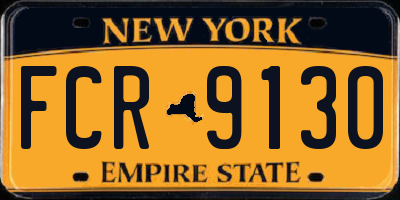 NY license plate FCR9130