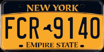 NY license plate FCR9140