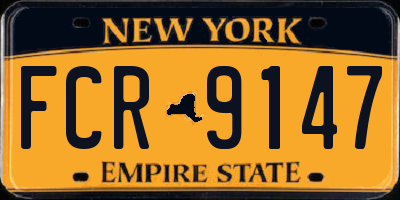 NY license plate FCR9147