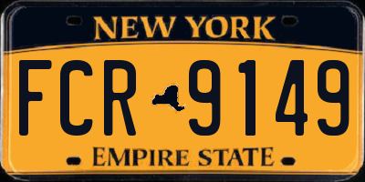 NY license plate FCR9149