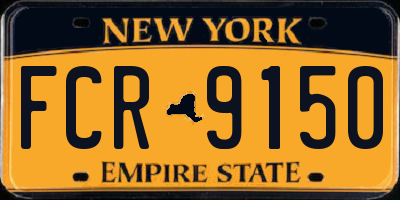 NY license plate FCR9150
