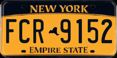 NY license plate FCR9152