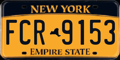 NY license plate FCR9153