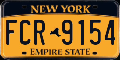 NY license plate FCR9154