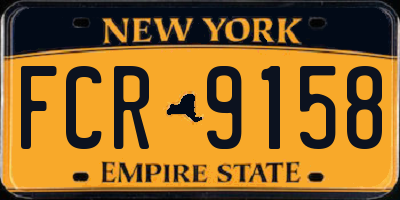 NY license plate FCR9158